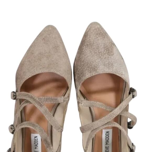 Steve Madden Shoes Womens 7 Flats Fashion Loafer Leather Buckle Strap Edggy Grey - Picture 6 of 12